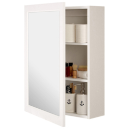 Premier Housewares White Mirror Bathroom Cabinet - Size: 51 x 16 x 66cm - Wilko - thumbnail 4