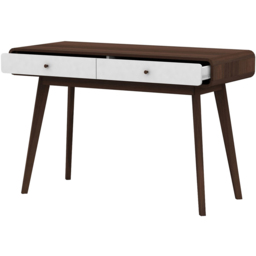 Loft24 Cassie 2 Drawer Walnut White Compact Desk - Size: 79 x 120 x 50cm - Walnut/White - Wilko - thumbnail 4