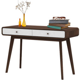 Loft24 Cassie 2 Drawer Walnut White Compact Desk - Size: 79 x 120 x 50cm - Walnut/White - Wilko - thumbnail 5