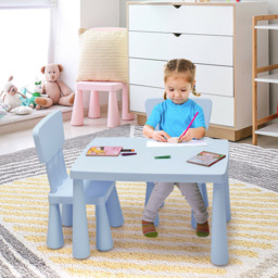 Costway 2 Seater Blue Kids Activity Table and Chair Set - Size: 81 x 61 x 18cm - Wilko - thumbnail 6