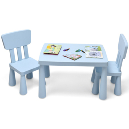Costway 2 Seater Blue Kids Activity Table and Chair Set - Size: 81 x 61 x 18cm - Wilko - thumbnail 3