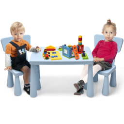 Costway 2 Seater Blue Kids Activity Table and Chair Set - Size: 81 x 61 x 18cm - Wilko - thumbnail 4