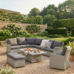 Antonia 9 Seater Grey Garden Corner Lounge Set - Wilko - thumbnail 4