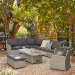 Antonia 9 Seater Grey Garden Corner Lounge Set - Wilko - thumbnail 5