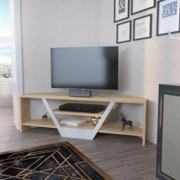 Decorotika Sares 2 Shelf Oak and White Modern TV Unit - Size: 36.8 x 120 x 35cm - Multi - Wilko - thumbnail 7