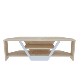 Decorotika Sares 2 Shelf Oak and White Modern TV Unit - Size: 36.8 x 120 x 35cm - Multi - Wilko - thumbnail 4