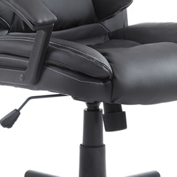 Portland Black PU Leather Swivel Office Chair - Size: 62 x 67 x 104cm - Wilko - thumbnail 4