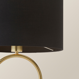 ValueLights Antonia Black Fabric Drum Lamp Shade Brushed Gold Oval LED Table Lamp - Size: 42.3 x 25 x 25cm - Wilko - thumbnail 4