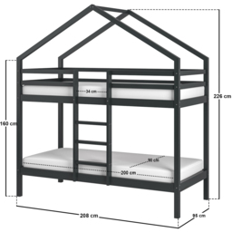 Flair Grey Wooden Nest House Bunk Bed - Size: Single - Wilko - thumbnail 6