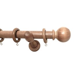 Richmond Rustic Oak Curtain Pole 150cm - Wilko
