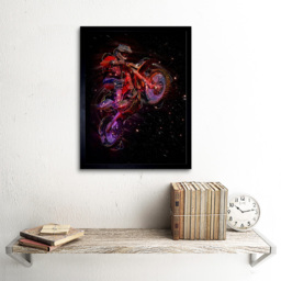 Wee Blue Coo Electric Light Motocross Bike Framed Wall Art Print 30 x 41cm - Size: 43.3 x 33.3 x 1.5cm - Red - Wilko - thumbnail 3