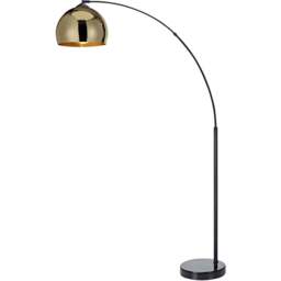 Teamson Home Arquer Gold Shade Black Marble Arc Floor Lamp - Size: 170.0 x 30.0 x 110.2cm - Wilko