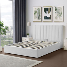 Brooklyn Evelynne King Size Light Grey Linen Ottoman Bed - Wilko - thumbnail 6