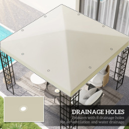Outsunny 3 x 3m Gazebo Canopy Replacement Cover - Cream - Wilko - thumbnail 5