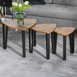 Portland Steel Nest of Tables Set of 3 - Size: 56 x 542 x 455cm - Multi - Wilko