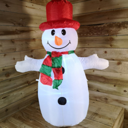 Samuel Alexander Snowman Light Up Inflatable Christmas Decoration 4ft - Size: 120 x 70 x 70cm - White - Wilko - thumbnail 1