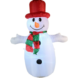 Samuel Alexander Snowman Light Up Inflatable Christmas Decoration 4ft - Size: 120 x 70 x 70cm - White - Wilko - thumbnail 3