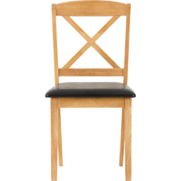 Seconique Mason Set of 2 Brown Oak Varnish Dining Chair - Wilko - thumbnail 4