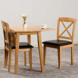 Seconique Mason Set of 2 Brown Oak Varnish Dining Chair - Wilko - thumbnail 1