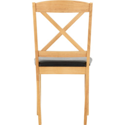 Seconique Mason Set of 2 Brown Oak Varnish Dining Chair - Wilko - thumbnail 5