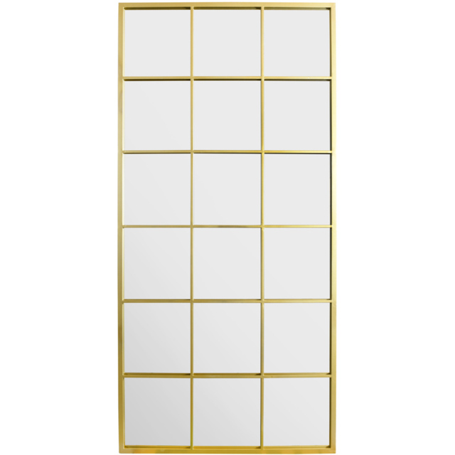 The Fenestra Gold Window Leaner Wall Mirror 174 x 85cm - MirrorOutlet - Wilko - image 1