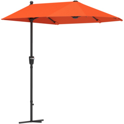 Outsunny Orange Crank Handle Half Parasol 2m - Wilko