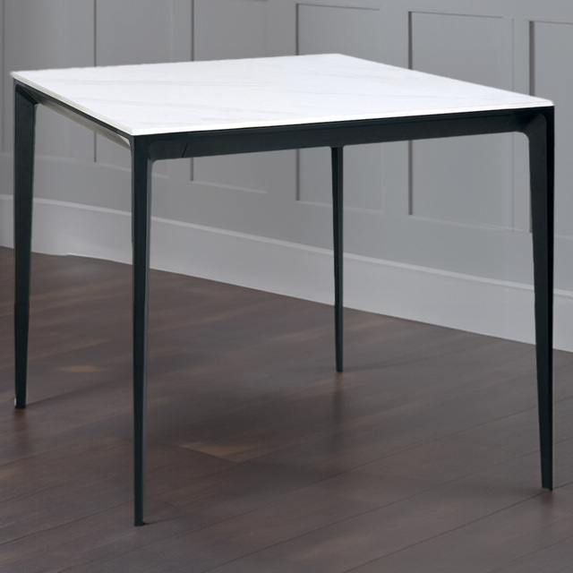 Julian Bowen Miami 4 Seater Marble Square Dining Table White - Wilko - image 1