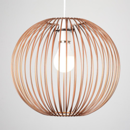 ValueLights Faraday Copper Metal Globe Basket Ceiling Pendant Light Shade - Size: 30 x 27 x 33cm - Orange - Wilko - thumbnail 5