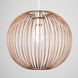 ValueLights Faraday Copper Metal Globe Basket Ceiling Pendant Light Shade - Size: 30 x 27 x 33cm - Orange - Wilko - thumbnail 4