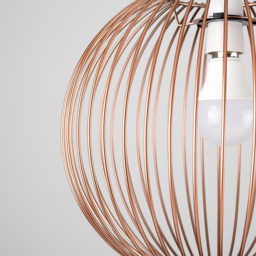 ValueLights Faraday Copper Metal Globe Basket Ceiling Pendant Light Shade - Size: 30 x 27 x 33cm - Orange - Wilko - thumbnail 6