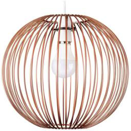 ValueLights Faraday Copper Metal Globe Basket Ceiling Pendant Light Shade - Size: 30 x 27 x 33cm - Orange - Wilko