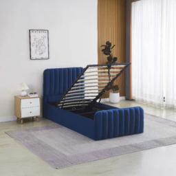 Kosy Koala Single Blue Velvet Ottoman Storage Bed - Wilko - thumbnail 4