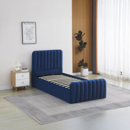 Kosy Koala Single Blue Velvet Ottoman Storage Bed - Wilko - thumbnail 5