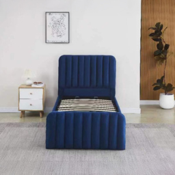 Kosy Koala Single Blue Velvet Ottoman Storage Bed - Wilko - thumbnail 3