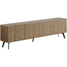 Decortie Dune Dark Oak Effect TV Stand with 4 Doors - Brown - Wilko - thumbnail 3