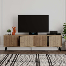 Decortie Dune Dark Oak Effect TV Stand with 4 Doors - Brown - Wilko - thumbnail 5