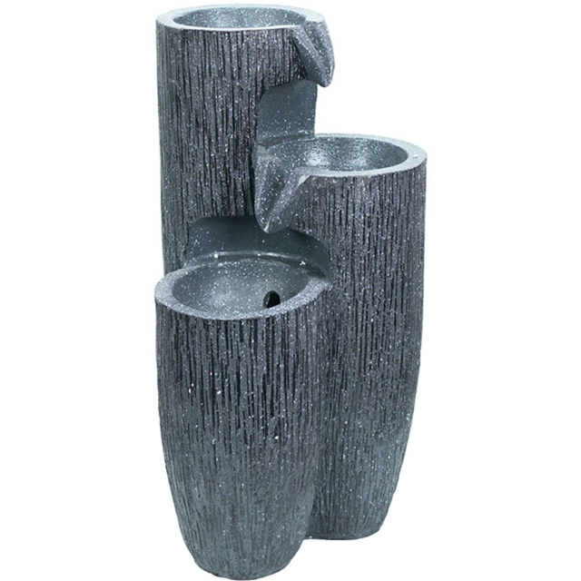 ValueLights Log Effect Fountain Solar Powered LED Water Feature - Size: 47 x 27 x 27cm - Grey - Wilko - image 1