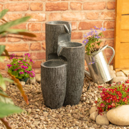 ValueLights Log Effect Fountain Solar Powered LED Water Feature - Size: 47 x 27 x 27cm - Grey - Wilko - thumbnail 4