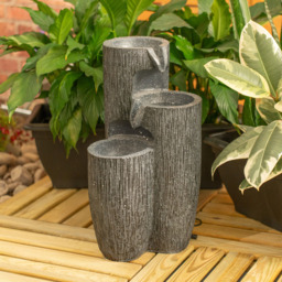 ValueLights Log Effect Fountain Solar Powered LED Water Feature - Size: 47 x 27 x 27cm - Grey - Wilko - thumbnail 6