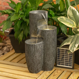 ValueLights Log Effect Fountain Solar Powered LED Water Feature - Size: 47 x 27 x 27cm - Grey - Wilko - thumbnail 5