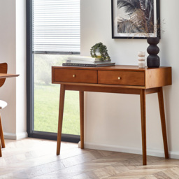 Julian Bowen Lowry 2 Drawer Writing Desk Cherry Ash - Grey - Wilko - thumbnail 7