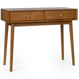 Julian Bowen Lowry 2 Drawer Writing Desk Cherry Ash - Grey - Wilko - thumbnail 3