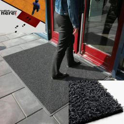 Oseasons Grey Heart Embossed Doormat 90 x 60cm - Wilko - thumbnail 3