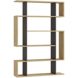 Decortie Mito Oak and Anthracite Modern Tall Bookcase - Size: 5 Shelf - Multi - Wilko - thumbnail 3