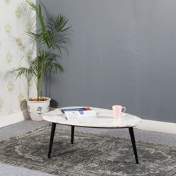 Brooklyn Opal White Marble Top Coffee Table - Brown - Wilko - thumbnail 7