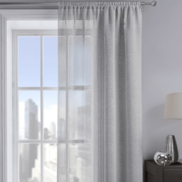 Velosso Alessandria Silver Slot Top Voile Panel Curtain 137 x 137cm - Size: W 137 x D 137cm - Wilko - thumbnail 3
