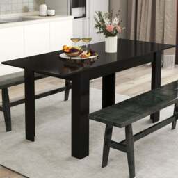 Costway 8 Seater Extendable Dining Table Black - Wilko - thumbnail 1