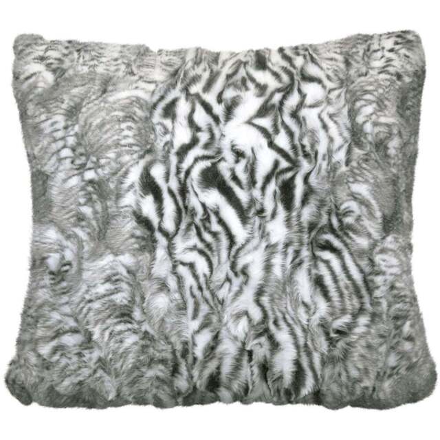 Velosso Siberia Grey Faux Fur Filled Cushion 56 x 56cm 2 Pack - Wilko - image 1