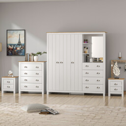 Lexington White 3 Door 4 Drawer Combination Wardrobe - Size: 3 Door, 4 Drawer - Wilko - thumbnail 5