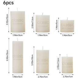 H&O Direct Unscented Paraffin Pillar Candle 6 Pack - Size: 15 x 7 x 7cm - White - Wilko - thumbnail 5